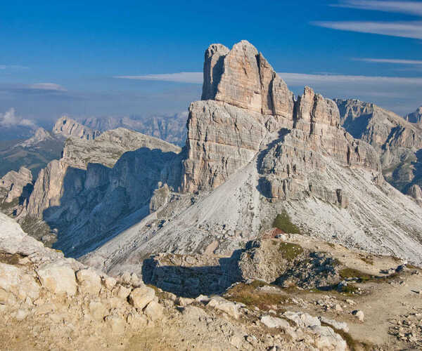 A rocky outcrop in the Dolomites