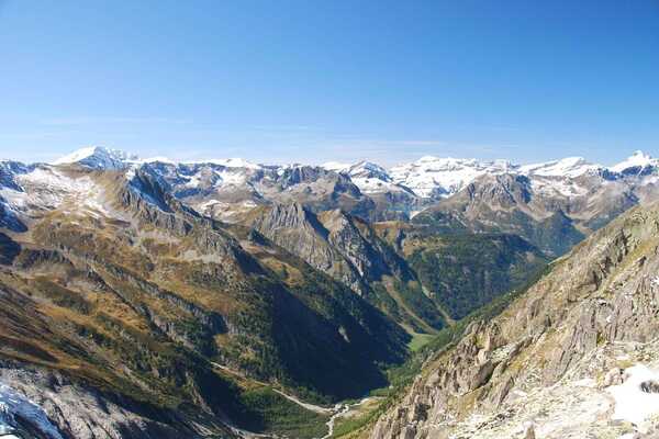 A stunning view from high up in the Alps