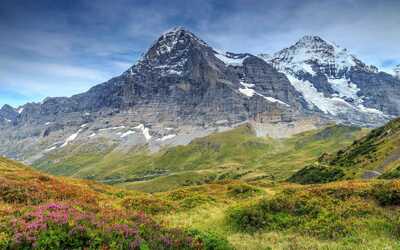 A view of Mountains in the Jungfrau region