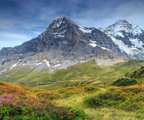 A view of Mountains in the Jungfrau region