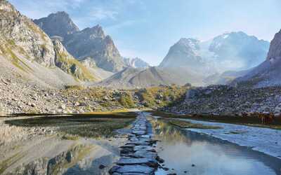 A path of stepping stones in the Vanoise National Park