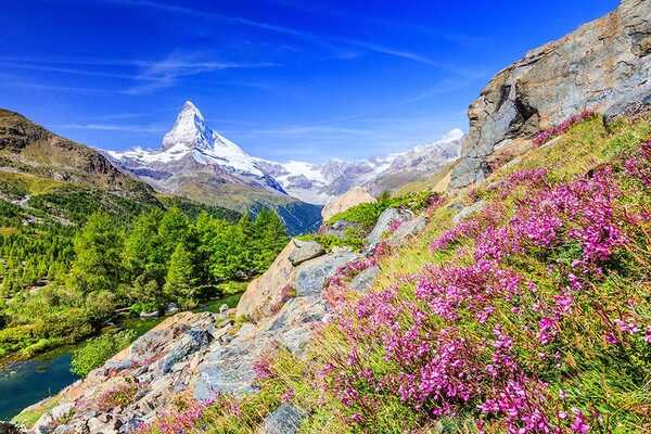 A view of the Matterhorn on the Wlker's Haute Route